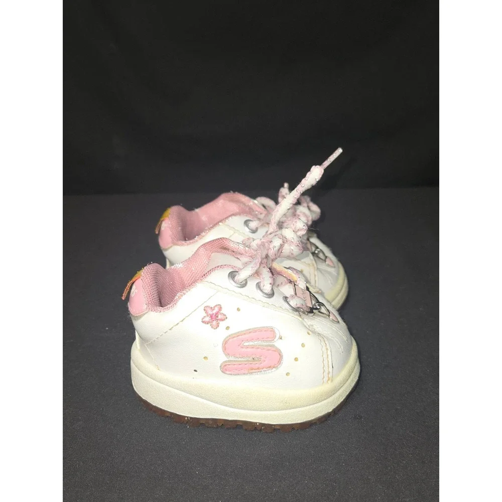Skechers‎ Build a Bear Workshop White Pink Heart Flower Toddler Shoes